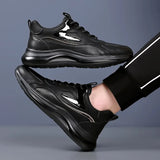 Men genuine Leather Casual Shoes Brand Fashion Sneakers men Black Designer Shoes Soft Men sneakers Mocasine