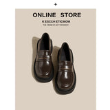 Women 2023 New Spring and Autumn Thick Bottom British Style Small Leather Shoes Casual Shallow Mouth Student Women