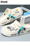 Men's Hole Shoes 2023 New Non-slip Thick-soled Casual Shoes Outerwear Beach Soft-soled Baotou Slippers Men's Slippers