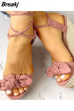 Women's Summer Sandals Woman Wedges Platform Shoes Female Lace Ladies Fashion Elegant Slippers Clog Sandalias Mujer Verano