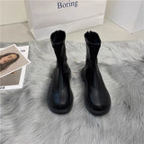 Breakj Boots Female 2024 Spring And Autumn New Simple Thin Single Boots Martin Boots Fashion Middle Tube British Style Ankle