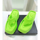 Platform Women Slippers Summer Square Toe Brand Satin Sandals WomenSexy High Heels Shoes Beach Sandals Flip Flops