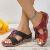 Mixed Color Summer Wedge Slippers Women 2023 Fashion Hollow Out Platform Sandals Woman Non Slip Beach Shoes Size