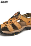 Genuine Leather Men Shoes Casual 2023 Summer Beach Comfortable Sandal Outdoor Big Size Male Sandalias Hiking