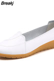 PU Leather Casual Shoes for Women Summer Flat Cut Outs Breathable Loafers Ladies Ballet Moccasins Female Chaussures