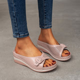 Women Slippers 2023 Summer Platform Wedge Sandals Women Outdoor Casual Beach Shoes Women Closed Toe Flat Slippers Plus Size