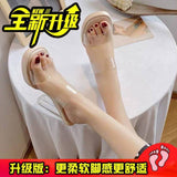 Hair Slippers Wear The New Style In The Summer Of 2023, Feel Fashionable, Transparent And High Heels, One-Word