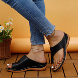 Take-Out Leather Flip-Flops, Heel Sets, Toe Sandals, Women's Large Size Spot