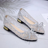 Women Boat Shoes 2023 New Spring Casual Soft Cozy Breathable Mesh Fashion Bow Shallow Sandals Femme Walking Zapatos