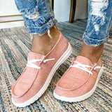 Autumn Women Canvas Shoes Solid Leopard Breathable Lace-Up Sneakers Slip On Loafers Lazy Casual Round Toe Vulcanized