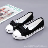 Summer New Shallow Mouth Low Help Canvas Shoes Flat Korean Version of Small White Shoes Female Multi-color