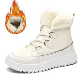 Women's White Snow Boots Platform Winter Boots Thick Plush Waterproof Anti-skid Boots Fashion Winter Warm Fur