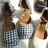 High Heels 2023 Latest Platform Shoes Women's Thick Heels Mary Jean Shoes Women's Square Head High Heels Women's