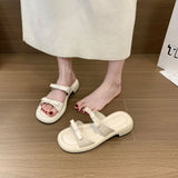 Breakj Slippers French Bow Sandals Seaside Sandal Shoes Beach Shoes Spring And Summer White