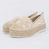 Woman Flat Chaussures Femme Zapatos De Mujer Women's Hollow Platform Casual Shoes Solid Color Breathable Wedge