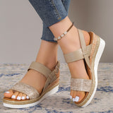 Print Wedge Sandles for Women 2023 Summer Plus Size Platform Sandals Woman Lightweight Non Slip Beach Sandalias De