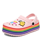 Platform Clogs 2021 New Summer Women Mule Clogs Outdoor Beach Sandals High Heels Garden