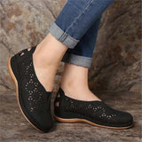 Women Sandals Soft Leather Wedges Shoes For Women Summer Sandals Casual Shoes Female Low-heel Hollow Out Sandals