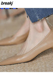 3.5CM Women Low Heels Dress Shoes Pointed Toe Slip on Boat Shoes Solid color Basic Pump Single Shoes Women Office