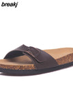 2023 New Fashion Summer Outside Cork Slipper Women Casual Beach Mixed Color Slides