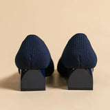4cm Spring Summer Women's Large Shoes High Heels Solid Color Knitted Breathable Rubber Non slip Sole Latex Insole Work