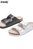 2023 New Summer Beach Cork Slippers Casual Double Buckle Non-slip Clogs Slides Women Slip on Flip Flop