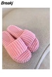 Women's Fashion Open-to-e Home Slippers Women's New Style platform slippers Summer Large Size Thick Soles, Towel Plush