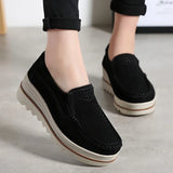 New Autumn Women Roud Toe Sneakers Faux Suede Platform Loafers Slip On Casual Moccasins Ladies Walking Shoes Driving