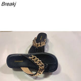 New Summer Fashion Chain Flip-flops Sandal Shoes Woman Flat Platform Casual Comfortable Outdoor Sports Beach