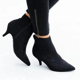 Women's Ankle Boots Leopard Female Zip Pointed Toe Woman Snakeskin Stilettos Plus Size Sexy Ladies Suede Female
