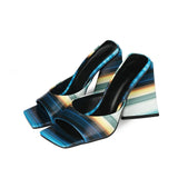 High Heel Sandals Women's Slides Open Toe Thick-Soled Ladies Slippers Party Mules Shoes Women Shoes High Heels