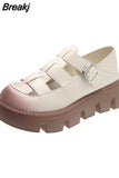 Strap Beige Heeled Sandals Female Shoe Espadrilles Platform Med Increasing Height Muffins shoe 2023 Summer Clogs Wedge
