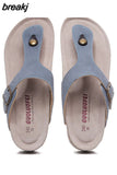 New Summer Women Beach Shoe Casual Cork PU Leather Slippers Men Outdoor Fashion Flip Flops