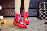 Breakj Boots / Summer Boots Embroidered High Heels Embroidered Cloth Shoes Embroidered Boots Ankle Boots High Heels Women's Singles
