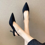 Fashion Spring Slingback Sandals Women Half Wrap Pointy Toe Designer High Heel Shoe Elegant Pleated Pumps Party Dress