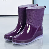 De Lluvia Para Mujer Outdoor Women Rain Boots Wear Resistant Plastic PVC Shoes Kitchen Waterproof Shoes, All