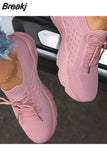 Women Sneakers Breathable Casual Women Sports Shoes Lace Up Ladies Flats Female Summer Vulcanized Running Zapatillas De