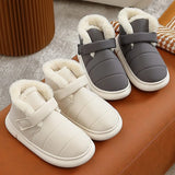 Soft Women Men Boots Down Warm Plush Ankle Snow Female Thick Boots Shoes Couple Toddler Indoor Home Fur
