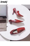 Square Toe High Heels Pumps Women Autumn Shoes Party Dress 2023 Spring Footwear Retro Female Work Pumps Zapatillas