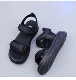 Mesh Breathable Comfor Women Sandals Retro Hook & Loop Open Toes Casual Beach Shoes Fashion Hollow Non-Slip Platform