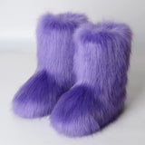 and The United States In The Tube 2023 New Casual Women's Shoes Fox Fur Boots Plus Velvet Anti-ski Boots Botas Para