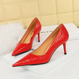 Breakj Retro Stone Patent Leather Women's Shoes Women's High