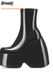 Dropship Brand New Gothic Style Sexy Elegant Chunky Platform Women Ankle Boots Big Size 43 Walking Comfy Woman