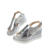 Breakj Fashion Plus-Size Word-Line Muffin Platform Beach Sandal