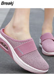 Summer Women Lightweight Mesh Sandals Fashion Wedges Outdoor Closed Toe Slippers Ladies Solid Slip On Shoes Casual