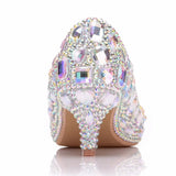 Queen Shoes Cinderella Women Heels For Evening Party Glittering Round Toe Custom Color Rhinestone Bow Wedding