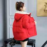 Women Winter Jacket Loose Parkas Patchwork Thickening Warm Coat Hooded Female Down Cotton-padded Short Jacket