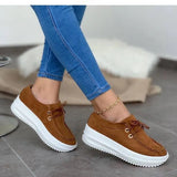 Sneakers Women 2020 New Solid Color Thick Bottom Lace Up Walking Women's Shoes Female Breathable Non Slip Platform