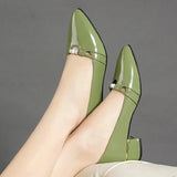 De Mujer Women Cute Sweet Light Weight Comfort Spring & Summer Square Heel Shoes Lady Casual Sky Blue Pumps