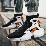 Men Sneakers High Top Sock Shoes Breathable Sports Walking Shoes Thick Bottom Men Casual Shoes Large Size